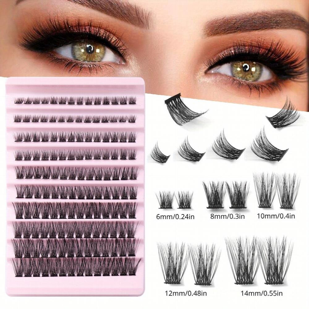 140pcs 8 14mm Mix D Curl Cluster Individual Lashes Lash Extensions Clusters Soft&Natural False Eyelashes Individual DIY Eyelash Extension For Christma