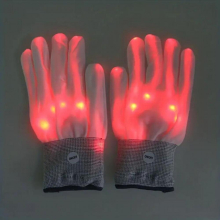2pcs set Of Dazzling Glittering Gloves Stage Cheering LED Changing Gloves Halloween Gift Gloves