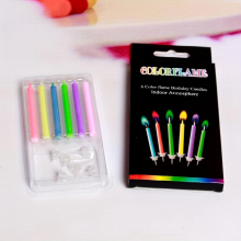 Colorful Flame Candle Dessert Baking Cake Party Creative Rainbow Birthday Flame Candle