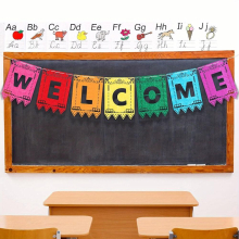 1 Pack Colorful Back To School Letter Pull Flag Welcome Banners Perfect For Classroom Decoration