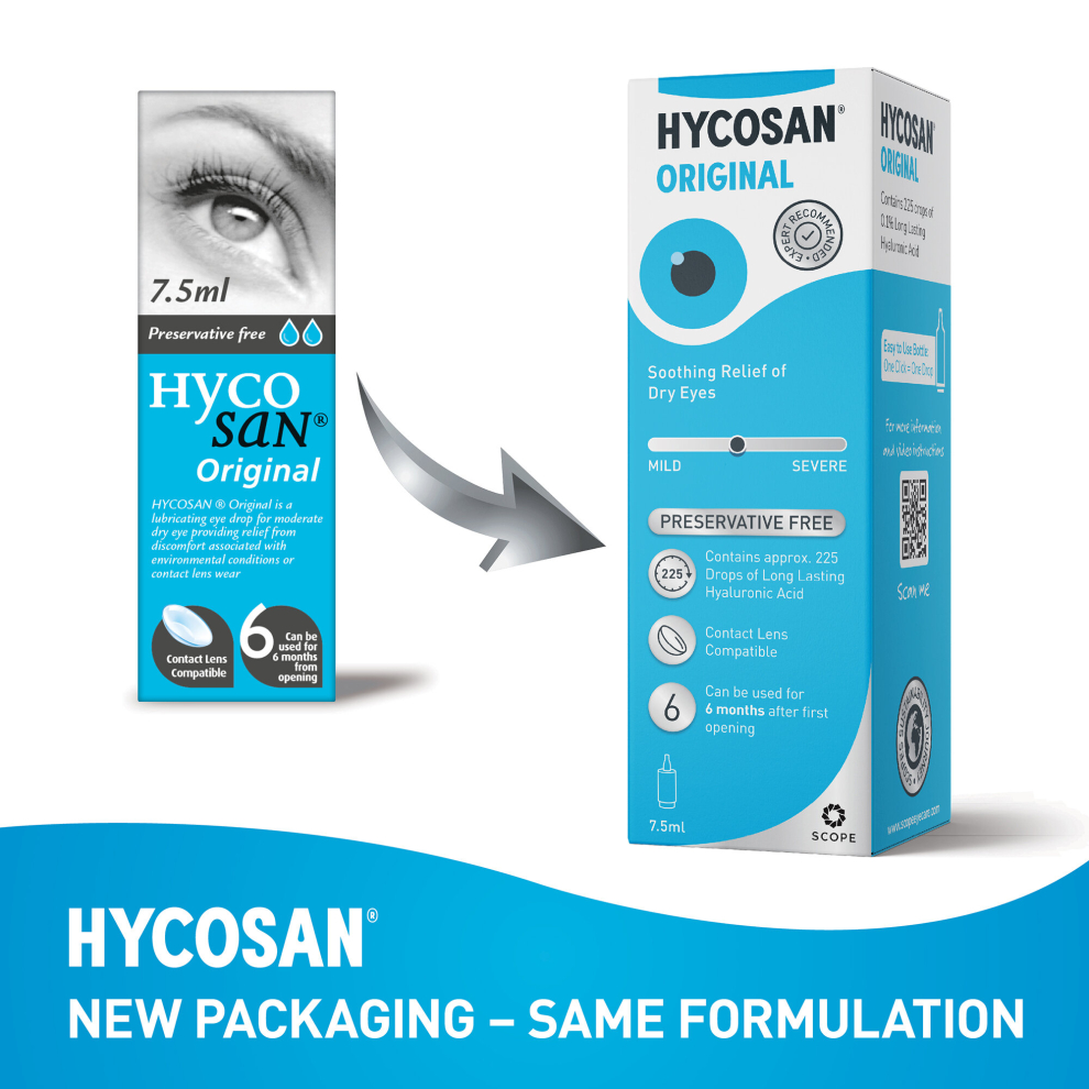 Hycosan Original Dry Eye Drops 7.5ml - Pack of 4