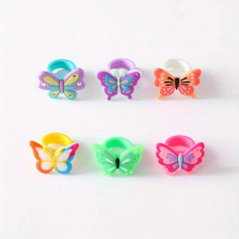 10pcs Colorful Butterfly Ring Birthday Party Decorations Souvenirs Finger Ring Party Favors Gift