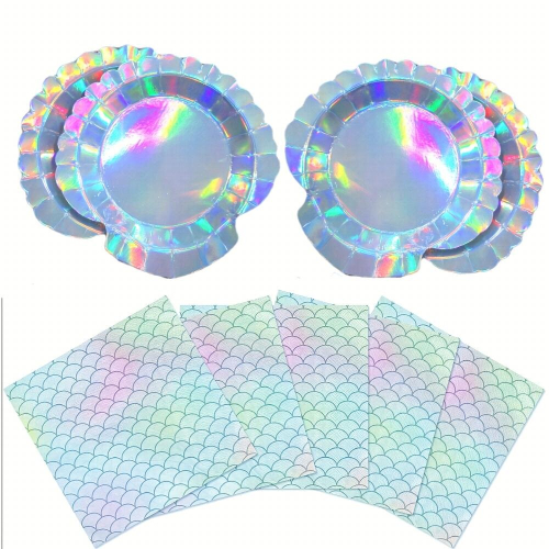40pcs Mermaid Party Decorations Mermaid Birthday Party Supplies Plates ...