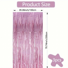3pcs Tassel Curtain Background Golden Silvery Red Purple Green Champagne Pink Rain Curtain Suitable For Birthday Party Gathering Decoration Engagement