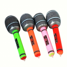 4Pcs Random Inflatable Musical Instrument Balloons Party Toy Entertainment Balloon Microphone Balloon Birthday Party Microphone Decoration Balloon