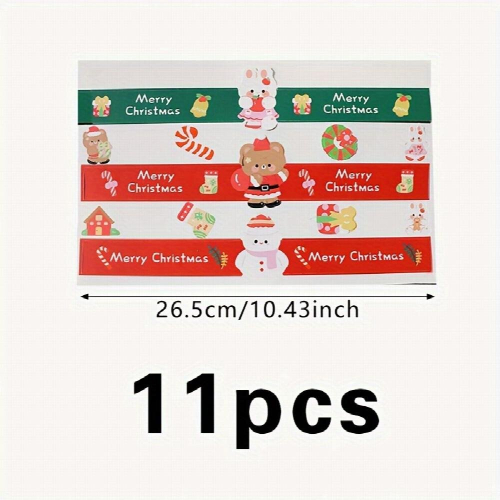 11pcs Christmas Edge Insert Stickers Cupcake Decoration Self adhesive Cup Covers