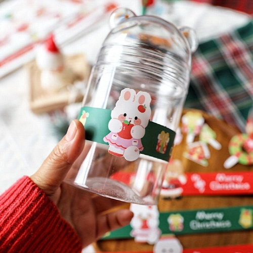 11pcs Christmas Edge Insert Stickers Cupcake Decoration Self adhesive Cup Covers 2
