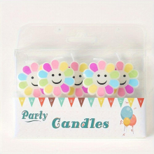 Cartoon Birthday Candles Individually Wrapped Cake Baking Decoration Bowknot Cloud Rainbow Flower Theme Candles Suitable For All Kinds Of Holiday Scen
