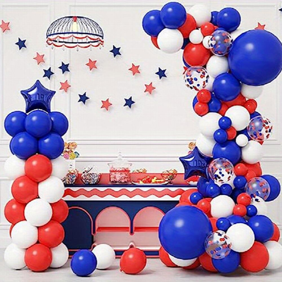 140pcs Red And Balloon Baseball Party Balloons Garland Kit Graduation Party Supplies Arch Decorations Nautical Party 18 12 10 5inch-image-OPC-PD5PWMV-NEW