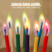 6pcs box Colorful Flame Birthday Candles Party Supplies Wedding Cake Candles Safe Flame Dessert Decoration