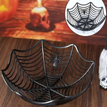 2pcs Halloween Candy Baskets Spider Web Bowl Fruit Plate Decoration Kitchen Supplies