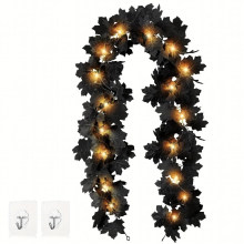 1pc Leaves Garland With Orange Lights Halloween Decor Lights 173 74 Cm 20 LED Maple Leaf Garlands With Light Fall Decor For Home Indoor Outdoor Decor