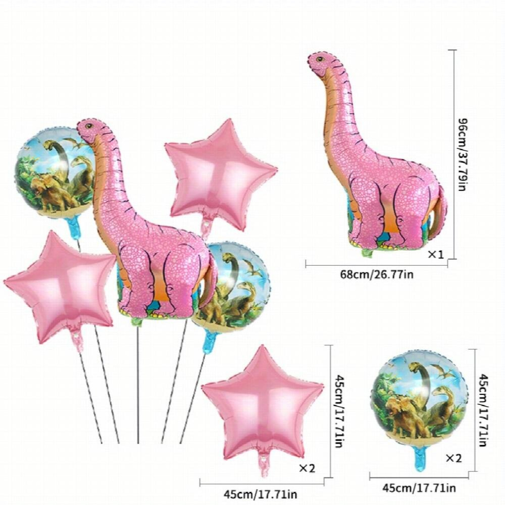 5pcs Dinosaur Set Childrens Birthday Party Holiday Party Scene Arrangement Decoration Aluminum Film Balloon-image-OPC-PD5PYJP-NEW