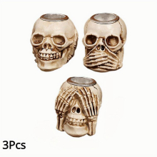 Gothic Candlestick Holders Tea Light Container Spooky Crafts Resin Tableware Decorations Halloween Home Parties Accessories