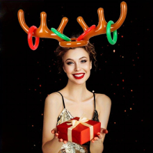 2pcs set Inflatable Deer Antlers Pump Party Team Building Decoration Toy Props