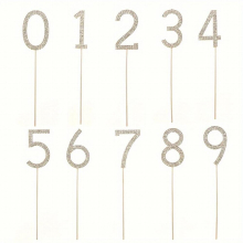 10pcs Number Shaped Cake Plug In Birthday Decoration Rhinestone Cake Accessories Decorative Accessories Alloy Numeral Cake Toppers Theme Party Decorat