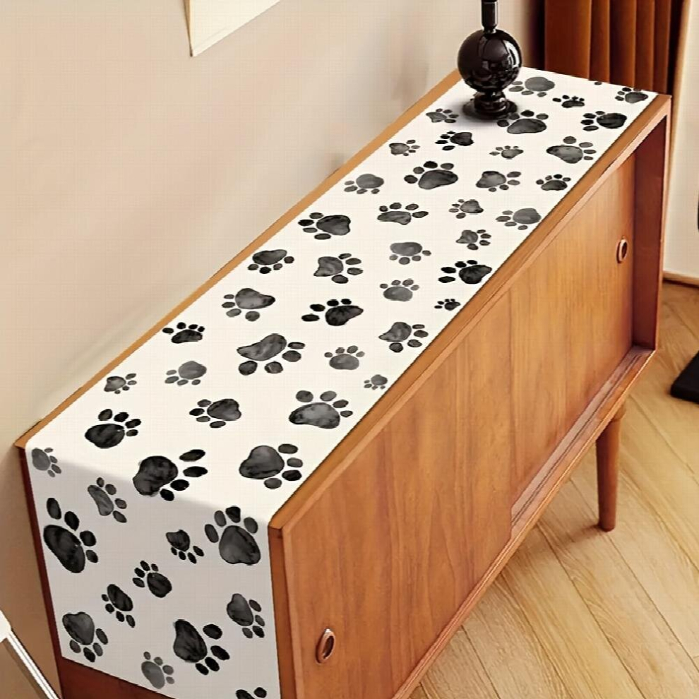 1pc Farmhouse Style Dog Paw Print Table Runner For Birthday Parties And Home Decor 33 02x182 88 Cm-image-OPC-PD5Q29P-NEW