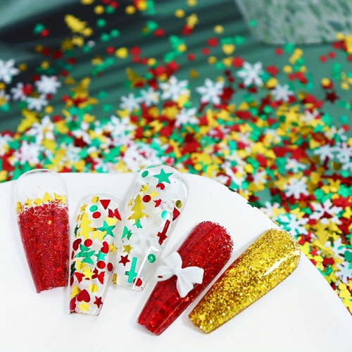 10g Christmas Mixed Snowflakes And Sequins Sprinkles 2