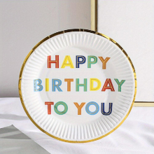 20Pcs 17 78 Cm Colour Printed Foil Stamped Disposable Paper Plates For Children And Adults Birthday Parties