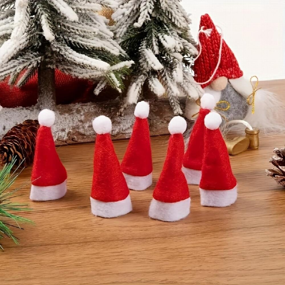 6pcs Christmas Decorations Mini Christmas Hat Christmas Lollipop Hat Christmas Non woven Small Hat-image-OPC-PD5Q6NR-NEW