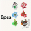 6pcs Christmas Rings Soft Rubber Rings Party Small 4