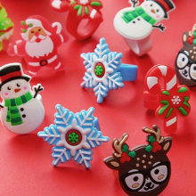 6pcs Christmas Rings Soft Rubber Rings Party Small