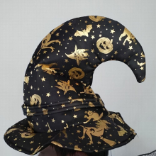 1pc Halloween Wizard Witch Hat Masquerade Adult Universal Wizard Hat Toy Props Bat Pumpkin Pattern Hat Performance Props