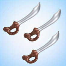 3pcs Coffee Inflatable Toy Pirate Halloween Party Stage Activity Prop Simulation Weapon