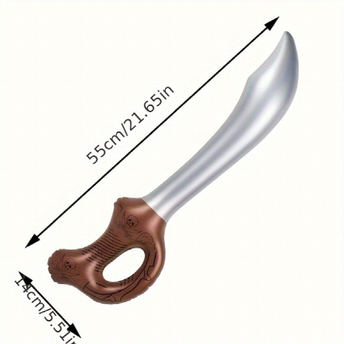 3pcs Coffee Inflatable Toy Pirate Halloween Party Stage Activity Prop Simulation Weapon 1