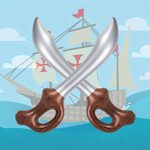 3pcs Coffee Inflatable Toy Pirate Halloween Party Stage Activity Prop Simulation Weapon 2