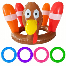 A Set Of PVC Inflatable Turkey Rings A Holiday Party Interactive Game Christmas Toy