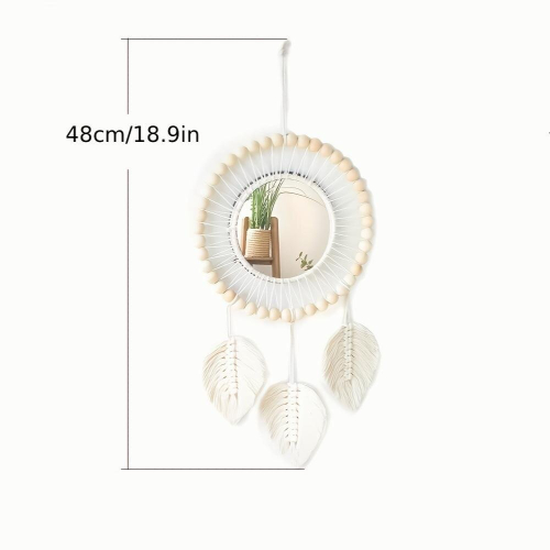 Macrame Hanging Wall Mirror With Macrame Round Mirror Art Boho Decor Macrame 1