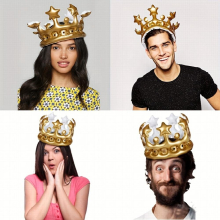 4pcs Inflatable Crown Tiara For Makeup Party And Special Occasions Novel Inflatable Hat Crown