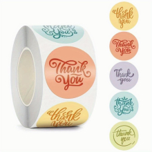 1pc Thank You Sealing Sticker Envelope Decoration Adhesive Sticker Label For Packaging Small Business Envelope Seal