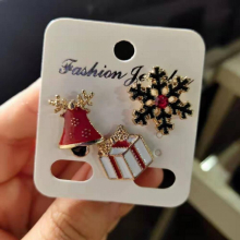 3pcs Cartoon Christmas Brooch Set Suitable As Great Gift