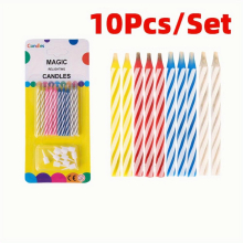 10pcs Set Candles That Cannot Be Blown Out Candles For Birthday Holiday Party Pranks On Friends Surprise Magic Candles For Birthday Friends Magic Toys
