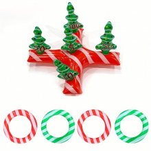 Inflatable Christmas Cane Inflatable Cane Ring Toy Christmas Entertainment Interactive Party Inflatable Toy