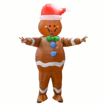 1pc Gingerbread Man Inflatable Clothes Christmas Party Funny Clothes Cartoon Doll Clothes Performance Outdoor Party Inflatable Clothes
