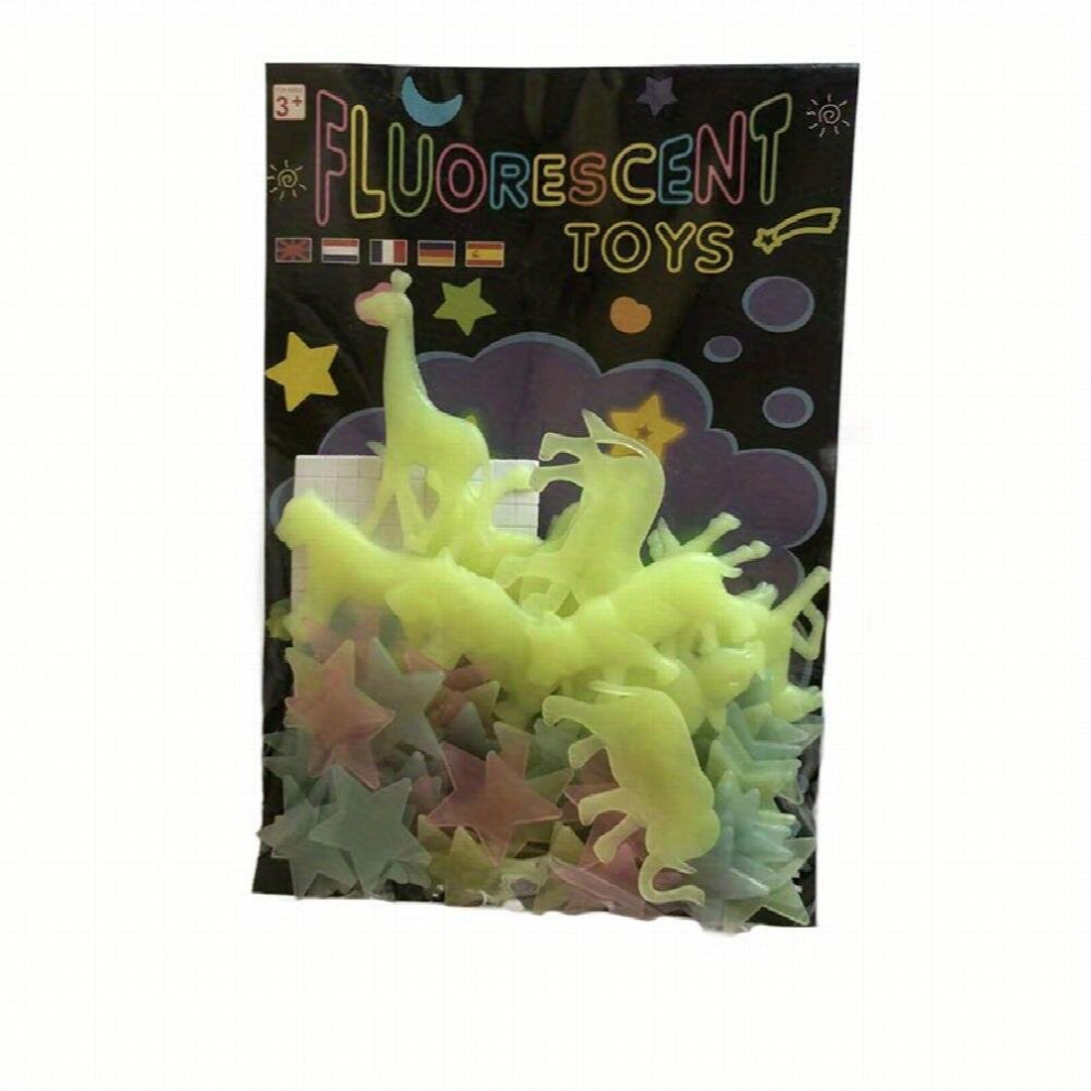 112pcs Colorful Luminous Animals And Stars Fluorescent Wall Stickers Mural Decals Home Art Decor Ceiling Wall Decor