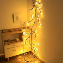 1pc DIY Vine Lights For Room Decor Home Decoration USB Plug Bendable Branch Lights 96 LEDs Tree Lights For Holiday Party Christmas Yard Decor Christma
