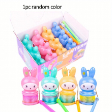 1pc Cartoon Rabbit Glow Rainbow Ring Rabbit Year Handheld Lantern Glow Spring Ring Holiday Party Toy Lantern Toy with Batteries