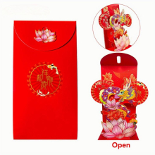 1pc Three dimensional Red Envelope Year Dragon Year Red Pocket Envelope Spring Lucky Money Blessing Pocket Gift Paperboard