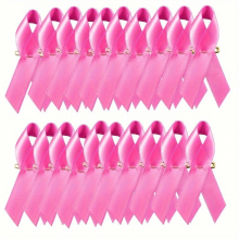 20pcs Female Health Awareness Pink Ribbon Pin For Women Charity Public & Social Event Public Welfare Party Supplies Memorials Activity Ribbon Pin