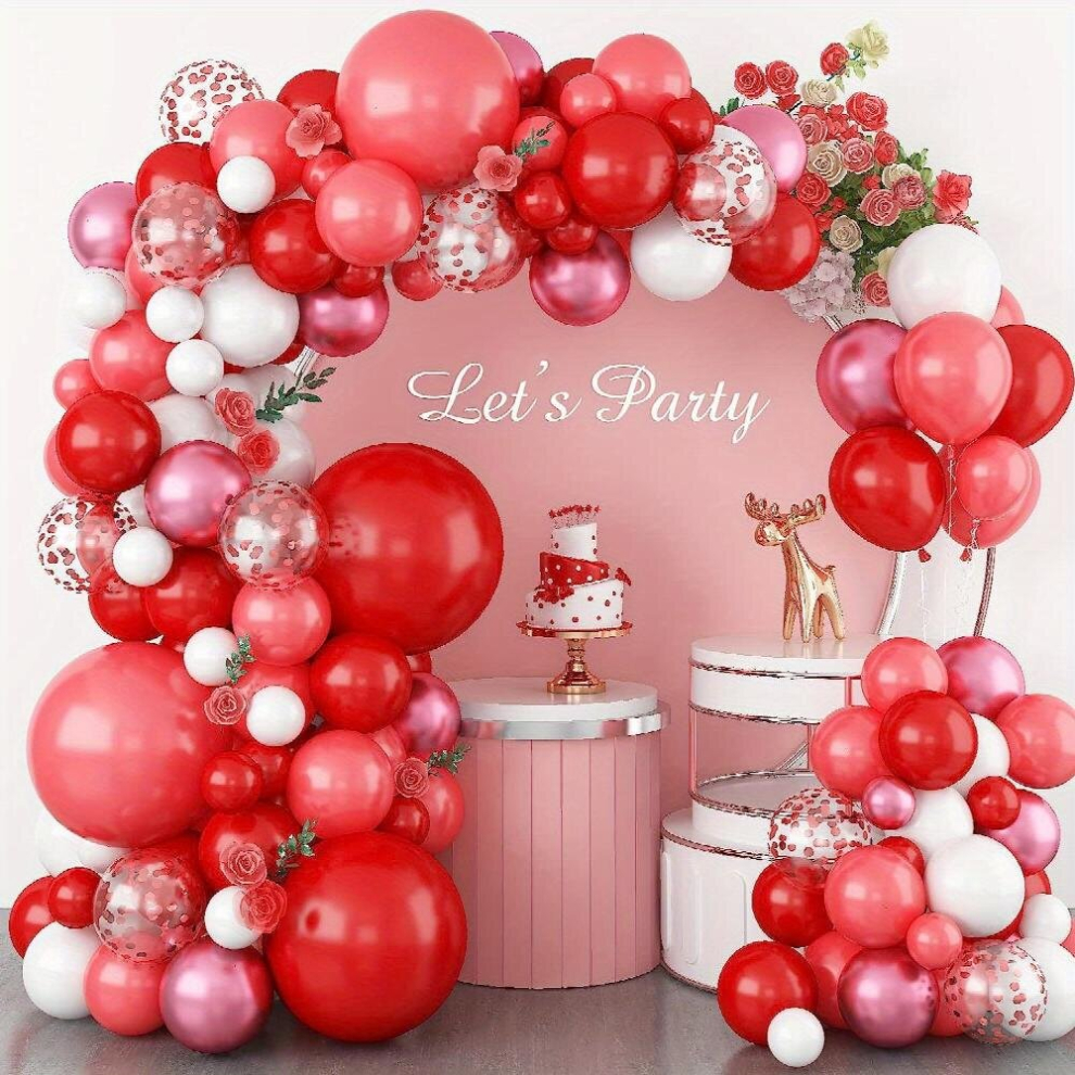 101pcs Red Balloon Garland Arch Kit Different Sizes DIY Decoration Set Perfect For Birthday Wedding And Events-image-OPC-PD5QBKZ-NEW