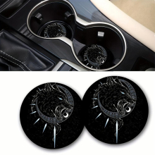2pcs Holiday Party Coaster Decorative Mat Coffee Coaster Waterproof Round Holiday Party Coaster Car Cup Holder Mat