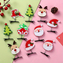 Christmas Decorative Hairpin Cartoon Elk Santa Claus Snowman Bell Hair Accessories Year Gift