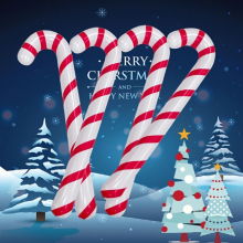 4pcs Inflatable Christmas Cane Blowing Cane Christmas Entertainment Interactive Party Inflatable Toy