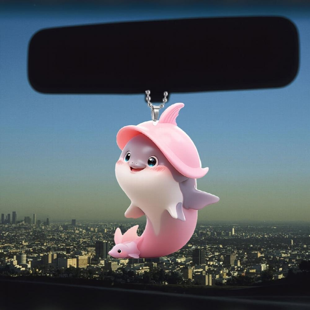Dolphin Car Pendant This Stylish Keychain Decoration Adds A Touch Of Beauty To Your Cars Interior Pink 885680183621