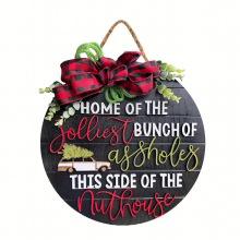 1pc Christmas Welcome Sign For Front Door Crazy Christmas Holiday Fun Door Hanging Welcome Sign Funny Front Door Sign Christmas Holiday Arrangement De