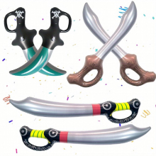 6pcs Inflatable Pirate Balloon Pirates Swords Toys Balloon With Three Styles For Pirate Cosplay Supplies Photo Props Birthday Halloween Party Favors